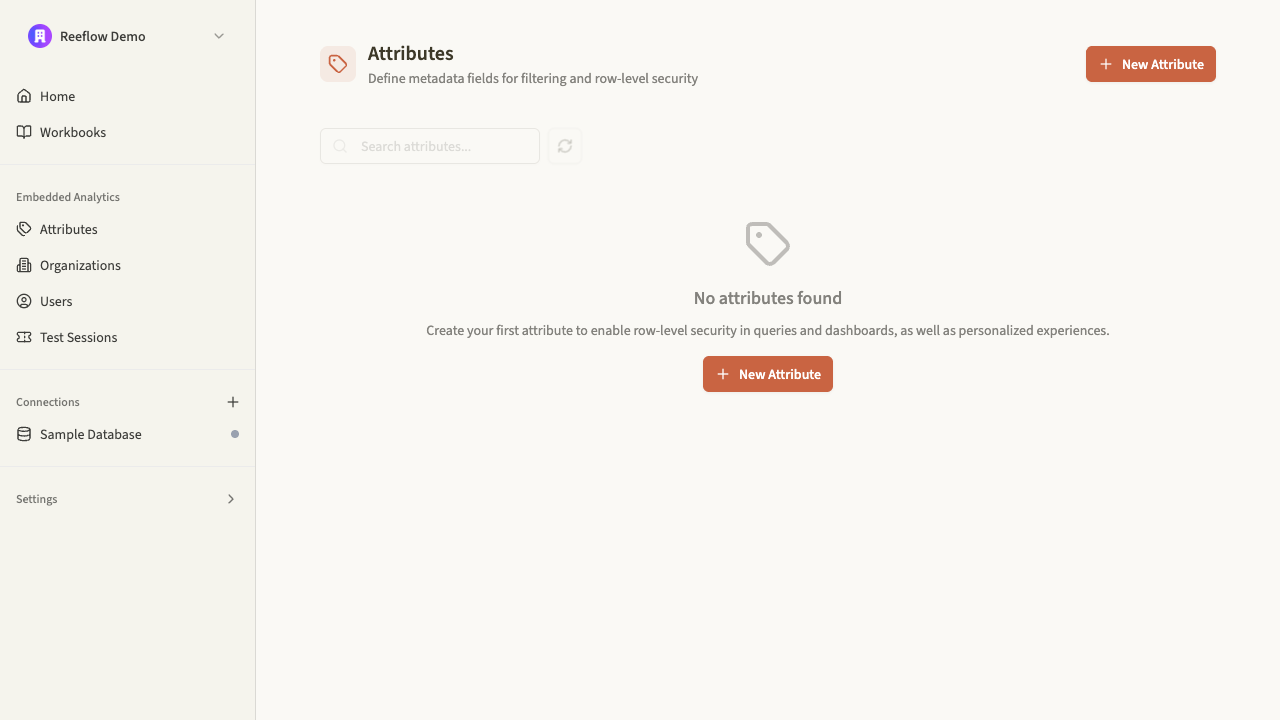 Navigate to Attributes in the main navigation, then click New Attribute to open the form.